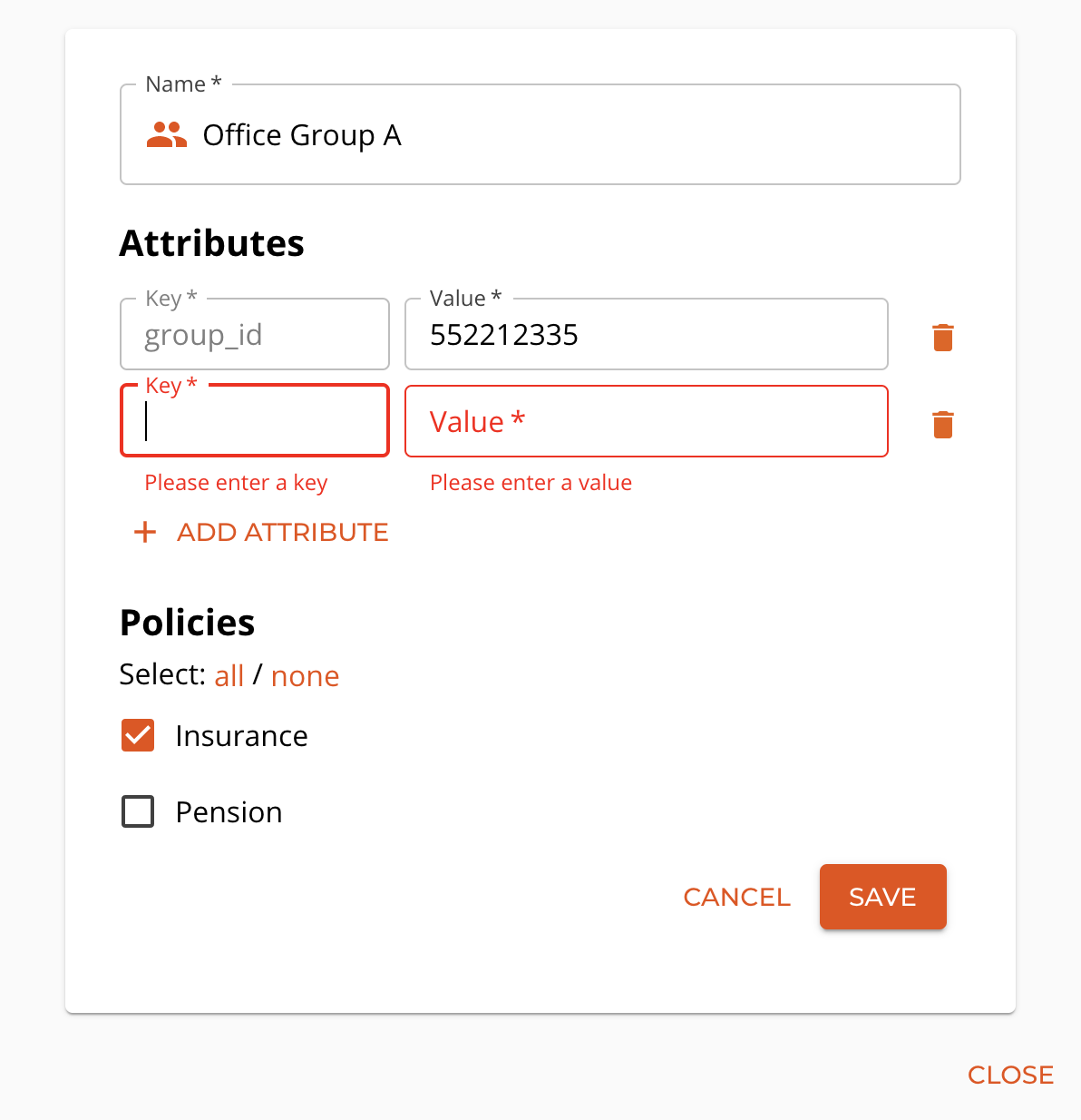 edit group attributes